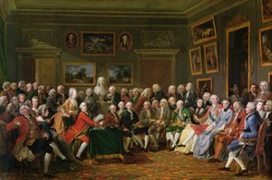 ヴォルテールの悲劇「オルフェリンドラシン」のMme Geoffrinによる最初の朗読、1755